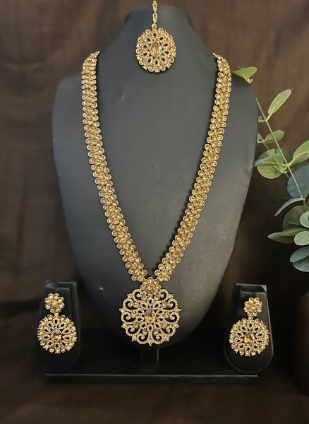 Karishma- Stone Rani Haar Gold with Gold Stones