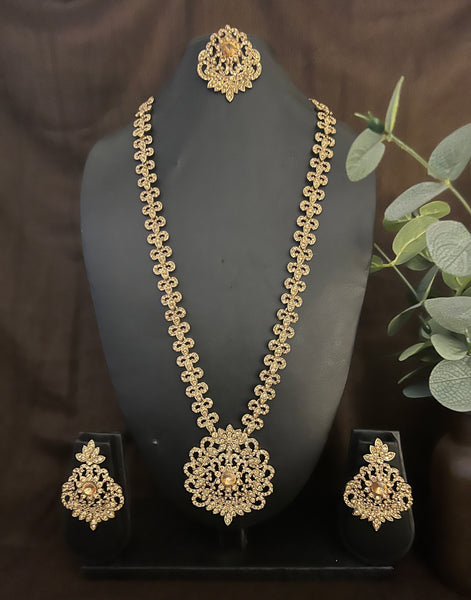 Khalisa - Stone Rani Haar Gold with Gold Stones