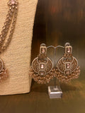 Hadiya- Gold Light Pink long necklace set